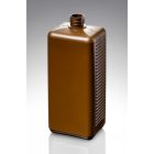 1000 ml Kunststoff Fl. PE braun Typ E DIN 25 Mündung rechteckig