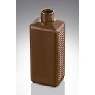 250 ml Kunststoff Fl. PE braun Typ V DIN 25 Mündung rechteckig
