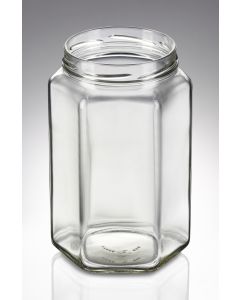 1700 ml Sechskantglas weiß 100er TO Mündung