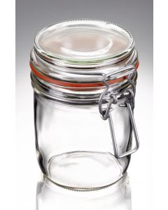 370 ml Drahtbügelglas komplett (Deckel/Gummiring rot)