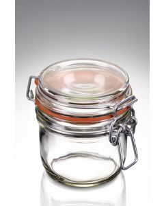 255 ml Drahtbügelglas komplett (Deckel/Gummiring rot)