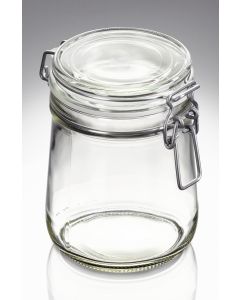 800 ml Drahtbügelglas komplett (Deckel/Gummiring weiß)