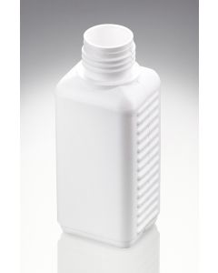 100 ml Kunststoff Fl. PE Typ D weiß DIN 25 Mündung rechteckig