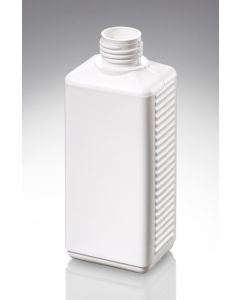 250 ml Kunststoff Fl. PE weiss Typ V DIN 25 Mündung rechteckig