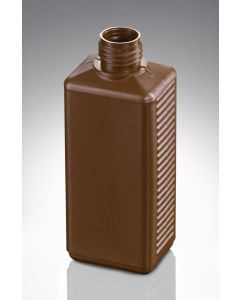 250 ml Kunststoff Fl. PE braun Typ V DIN 25 Mündung rechteckig