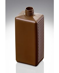 500 ml Kunststoff Fl. PE braun Typ H DIN 25 Mündung rechteckig