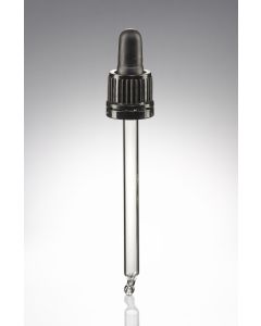 DIN 18 Pipettenmontur OV für 100 ml Flasche Sauger schwarz / SV schwarz