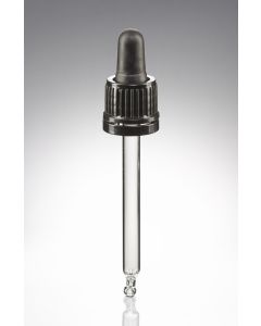 DIN 18 Pipettenmontur OV für 50 ml Flasche Sauger schwarz  / SV schwarz