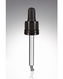 DIN 18 Pipettenmontur OV für 30 ml Flasche Sauger schwarz / SV schwarz