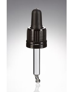DIN 18 Pipettenmontur OVI KISI f. 10 ml Flasche Sauger schwarz / SV schwarz