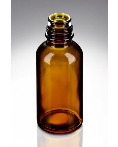125 ml Glasflasche braun zyl. Form DIN 28 Tellerrandmündung