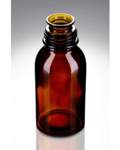 60 ml Glasflasche braun zyl. Form DIN 28 Tellerrandmündung