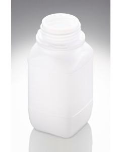 500 ml Kunststoff Fl. vierkant HDPE natur DIN 54 Mdg. mit UN Zulassung