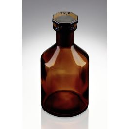 100 ml Enghals-Steilbrustflasche braun mit 14,5/23 Glasstopfen